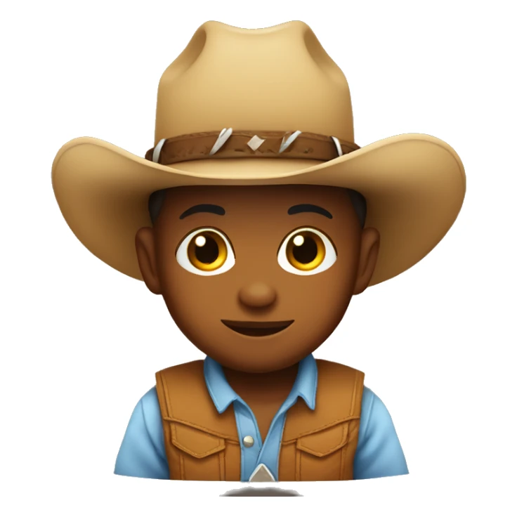Baby wearing cowboy hat sticker