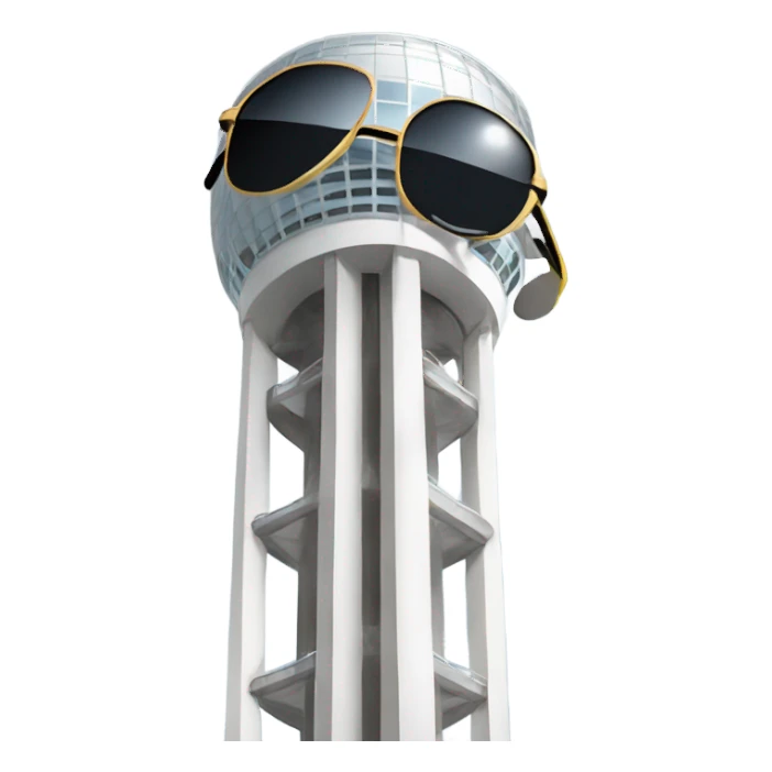 Reunion tower with sunglasses on sticker