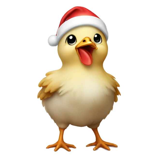 Baby chicken wearing Santa hat  sticker