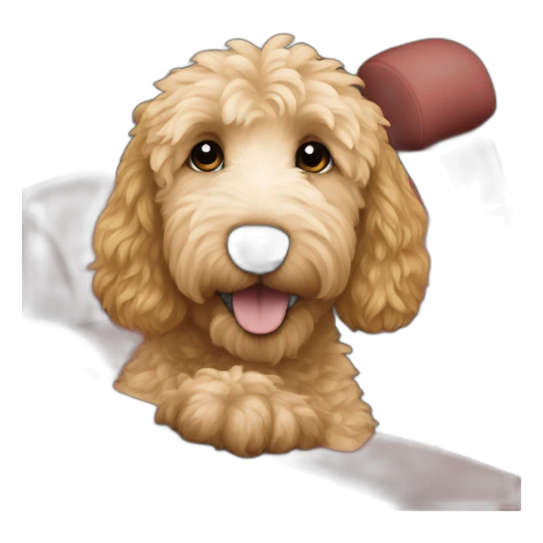 Goldendoodle in a convertible car sticker