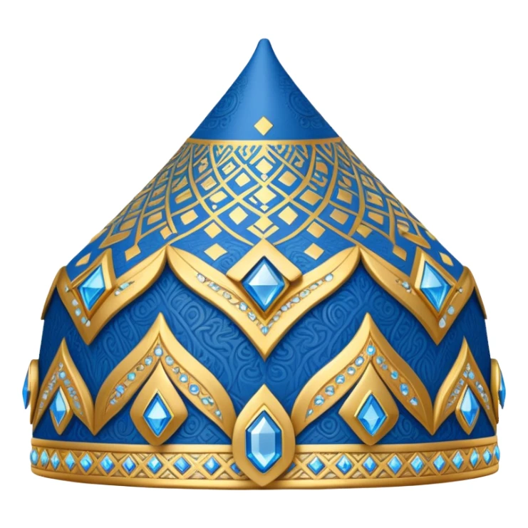 Samarkand style doppa hat with diamond patterns in blue and gold sticker