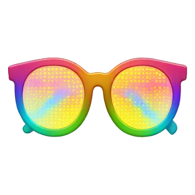 Light up rainbow glasses  sticker