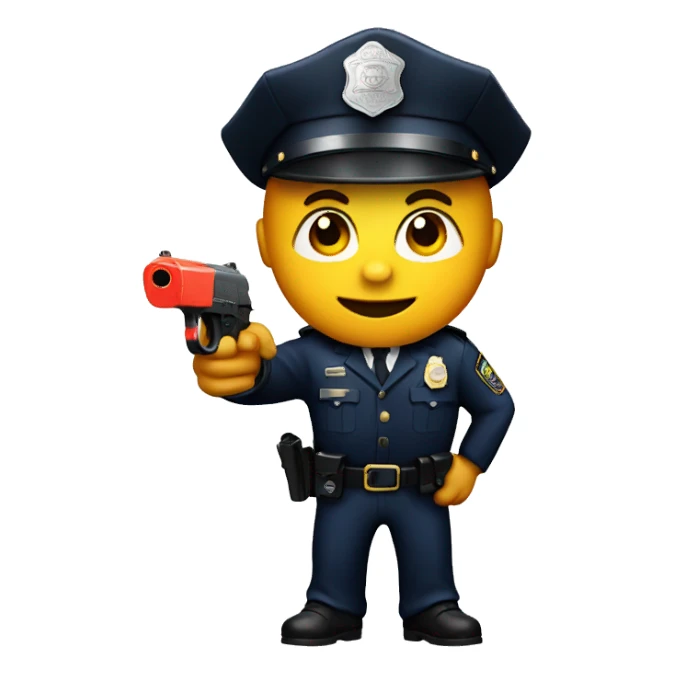Cop with squirt gun sticker