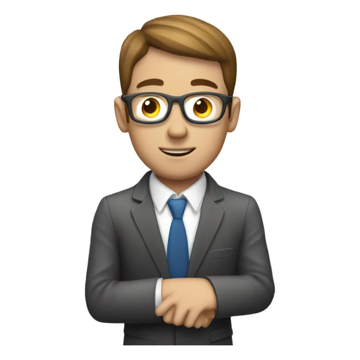 man watching time in wrist watch sticker