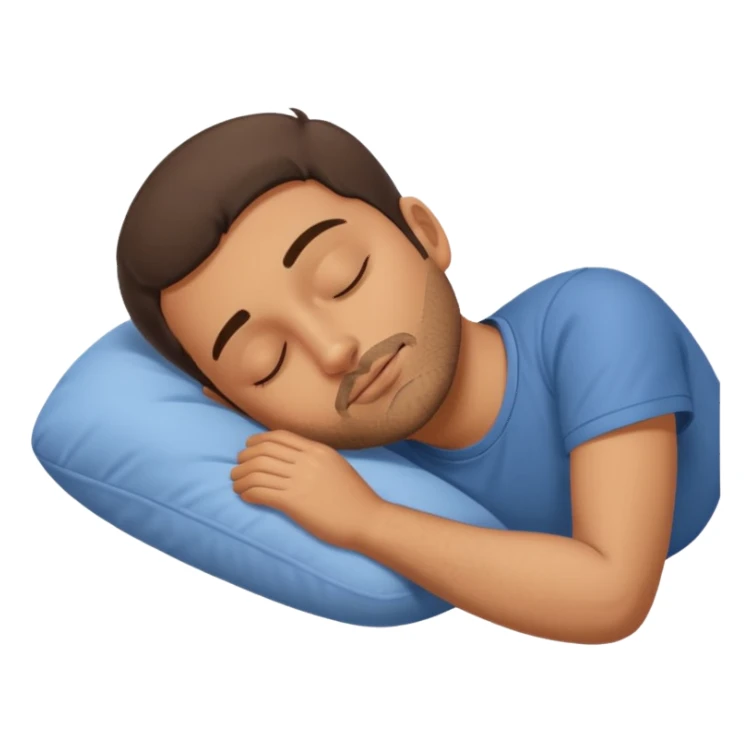 sleeping man with out pillow sticker