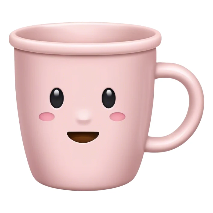 Pale pink empty ceramic coffee cup sticker