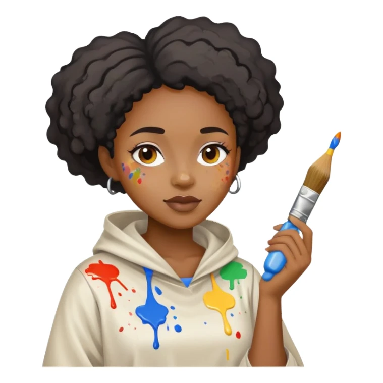 Black painter artist female sticker