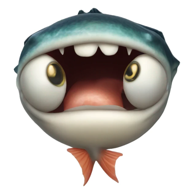 fish biting its own lip sheesh sticker
