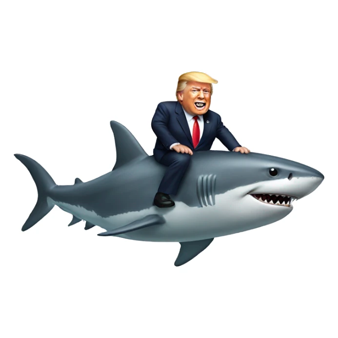 Trump riding a shark sticker