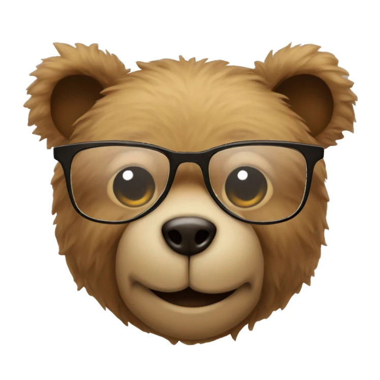 A teddy bear wi the glasses sticker