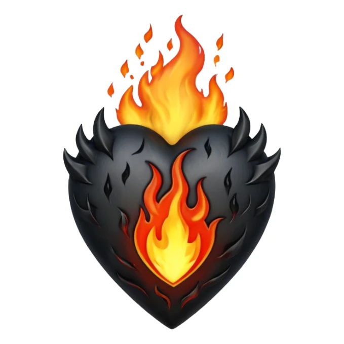 gothic heart with a black flame sticker