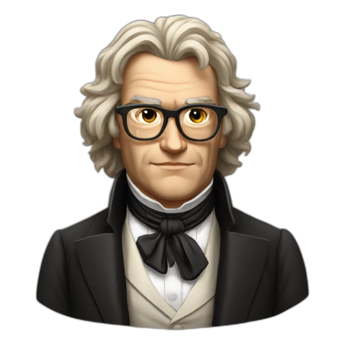 Beethoven with modern glasses sticker