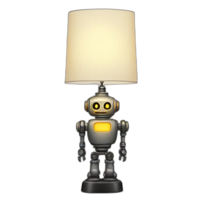 robot genius lamp sticker