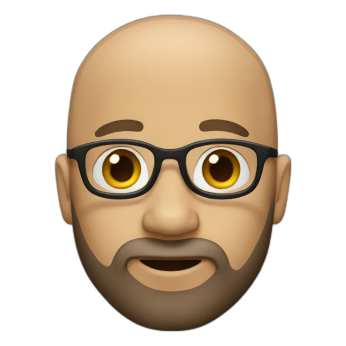 bald memoji with beard sticker