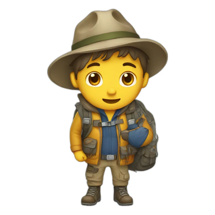 Explorer with destroyed clothes and shoes sticker