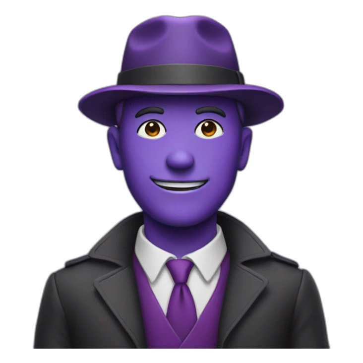 purple man wearing costume sticker