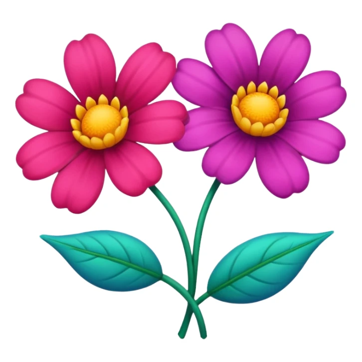  2 tane renkli çicek  sticker