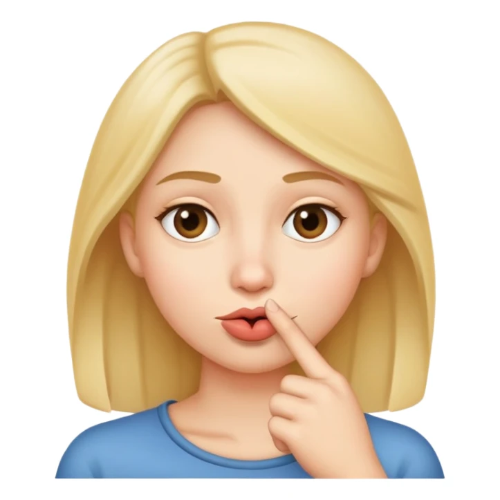 sneaky face with finger over lips sticker