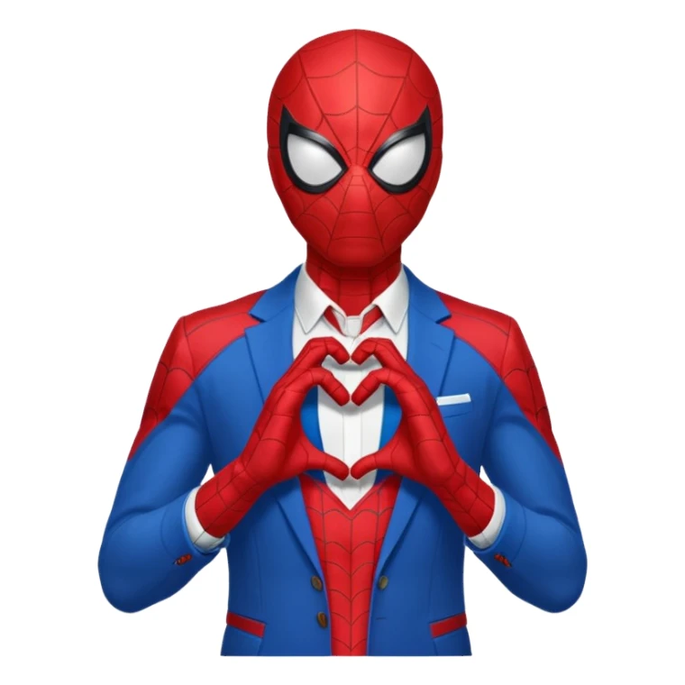 Spider-Man making a heart with his hands  sticker