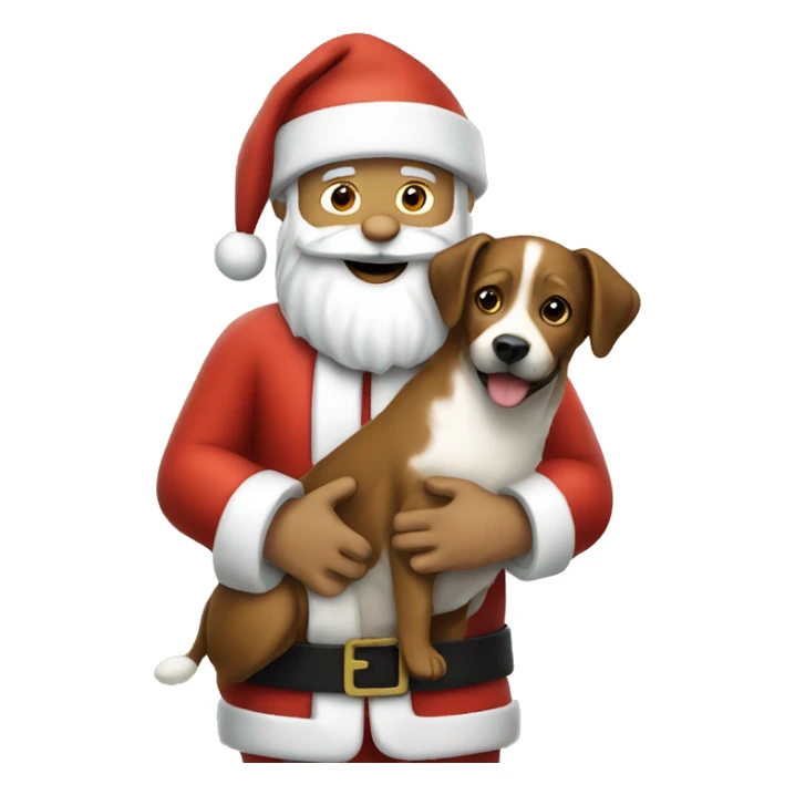 Santa holding dog sticker