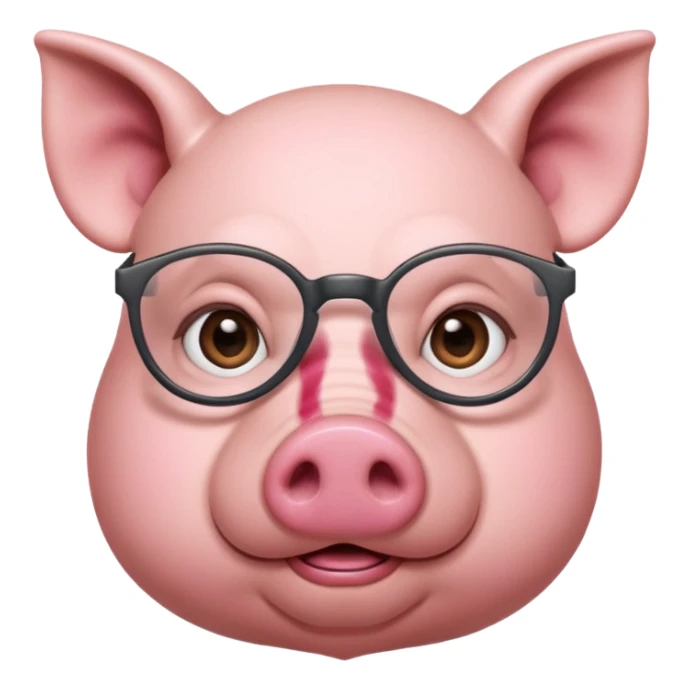 Pig wearing specs sticker