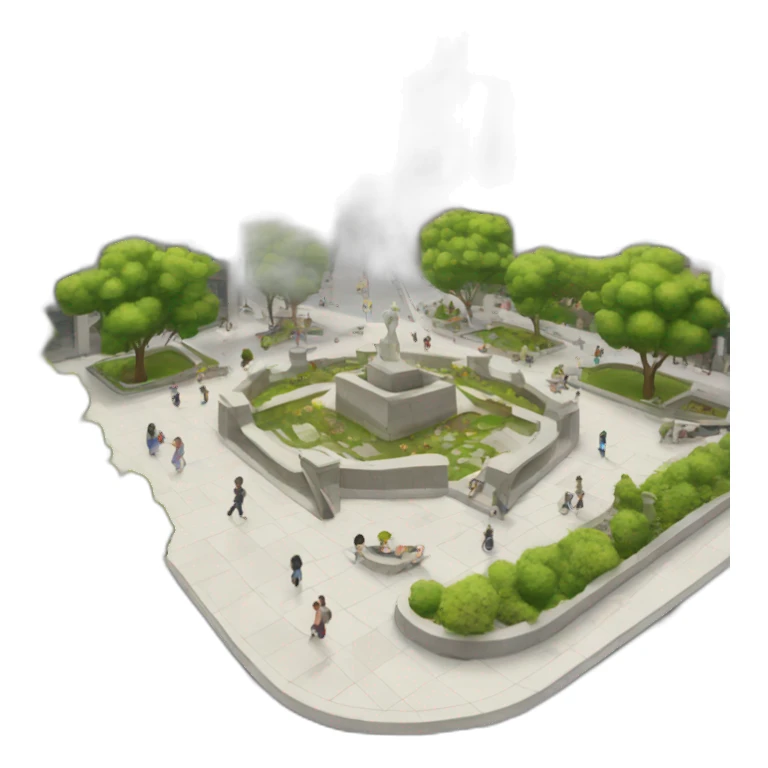 public square with urban design sticker