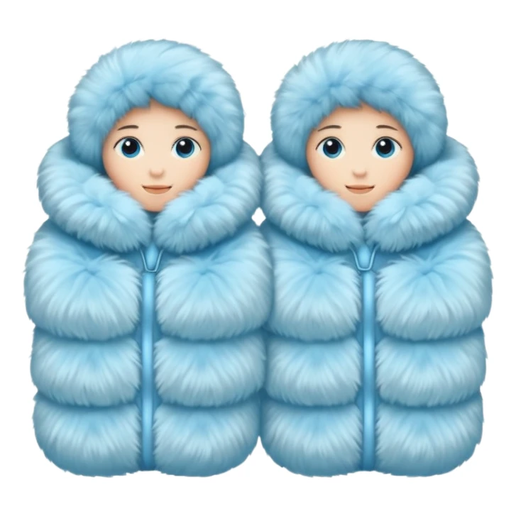 pastel blue winter muffs fluffy sticker