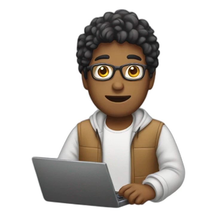 person with a laptop sticker