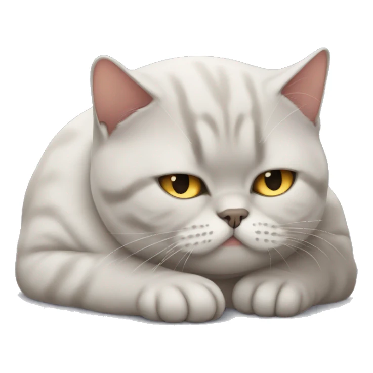 British shorthair cat begie sleeping  sticker