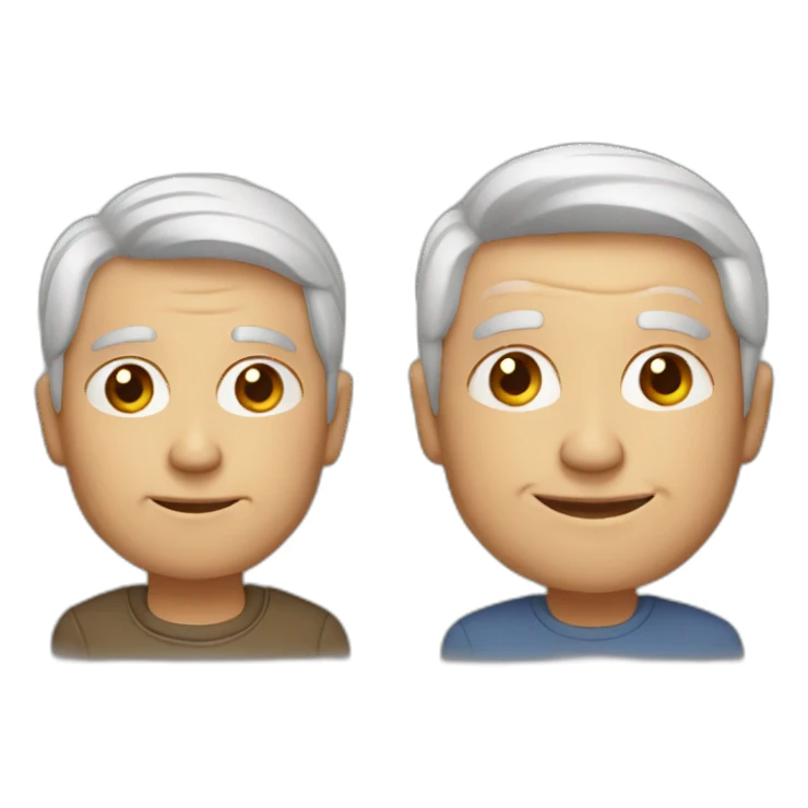 young and old man sticker