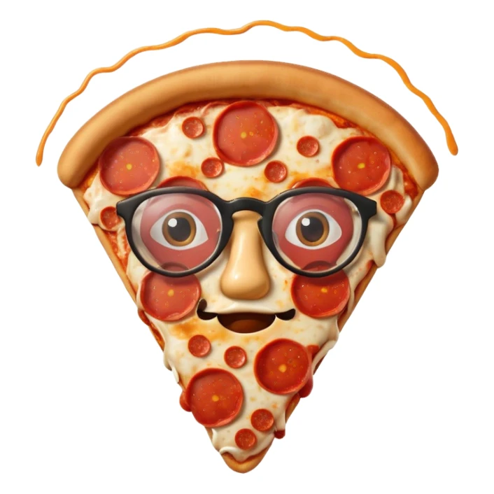 pizza face with glassess sticker