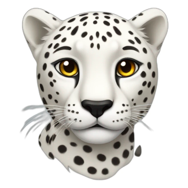 white cheetah with a black mane sticker