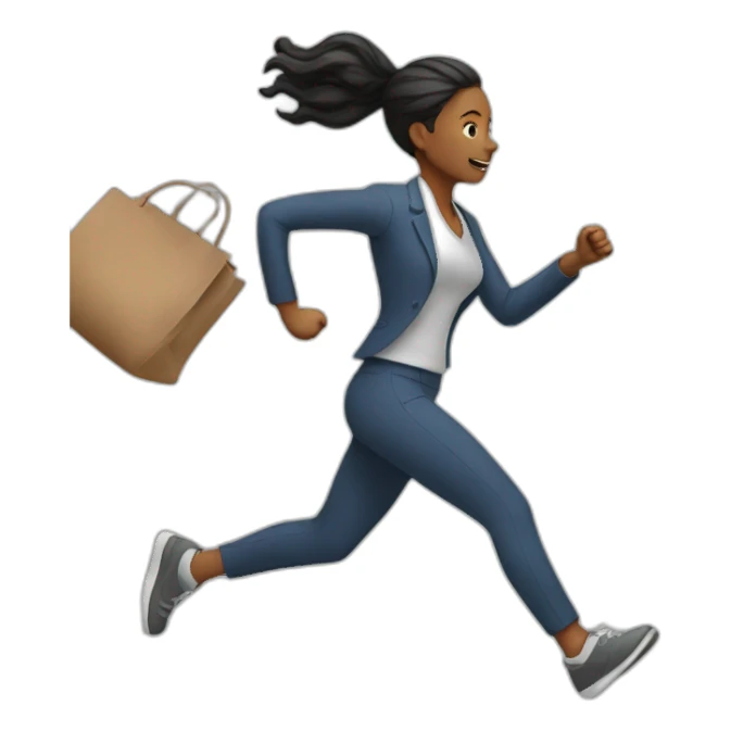 woman running to work sticker