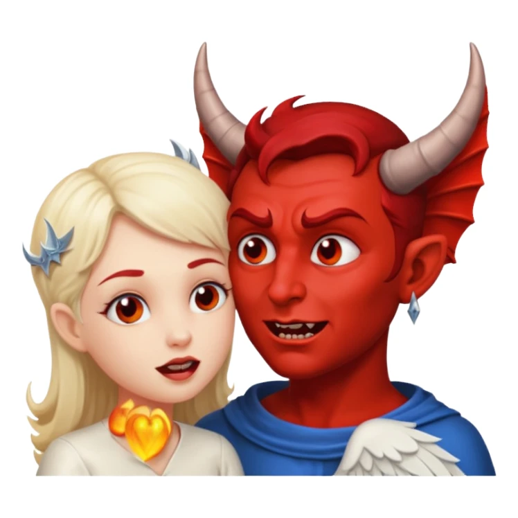 devil and angel whispering to the ear sticker