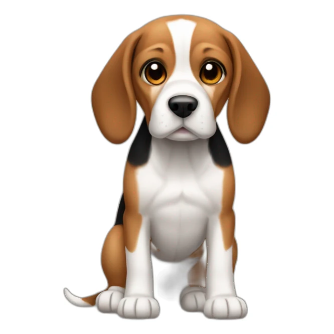 beagle dog cool brown and black sticker