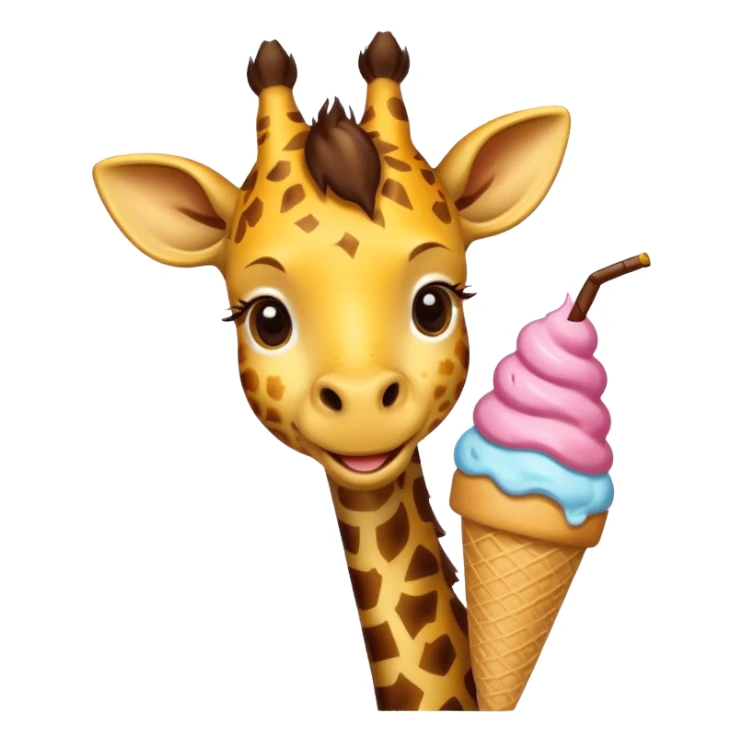 dondurma yiyen zürafa sticker