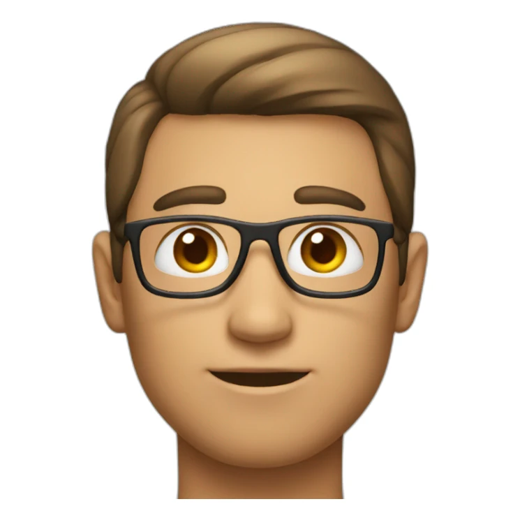 A man with a bi color head sticker