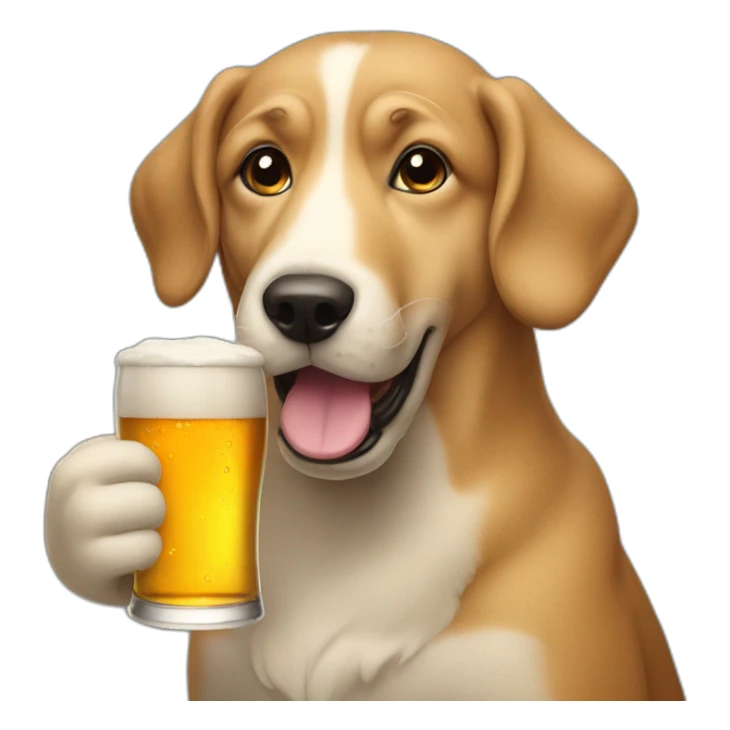 Dog drinking beer sticker