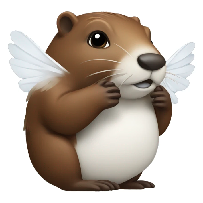 Beaver with white wings sticker