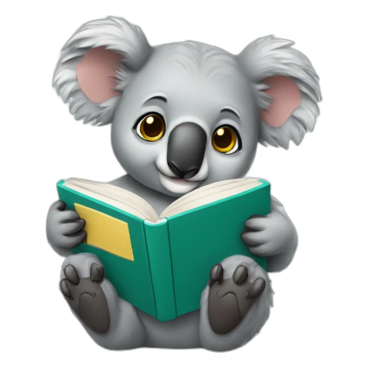 koala reading a book sticker