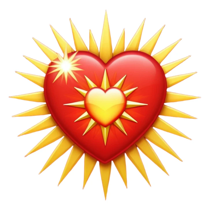 heart with a starburst pattern sticker