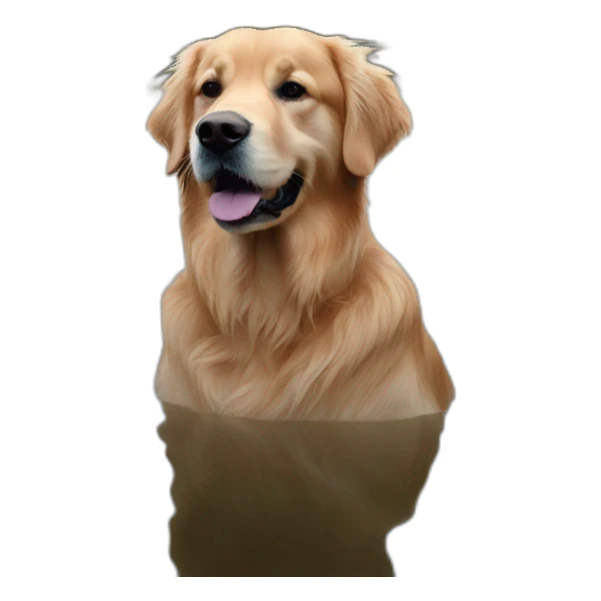 Golden retriever in a lake sticker