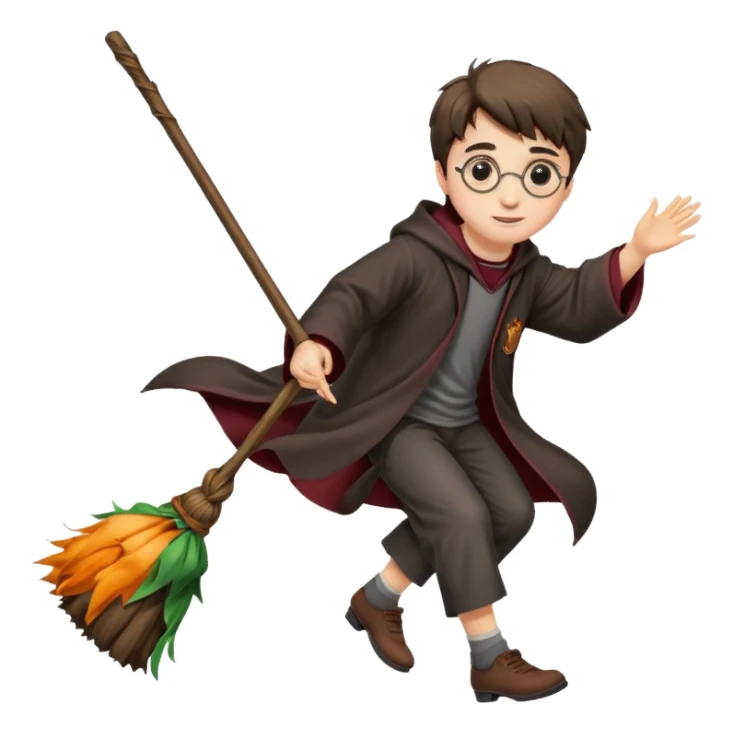 Harry Potter on the broom, flying  sticker