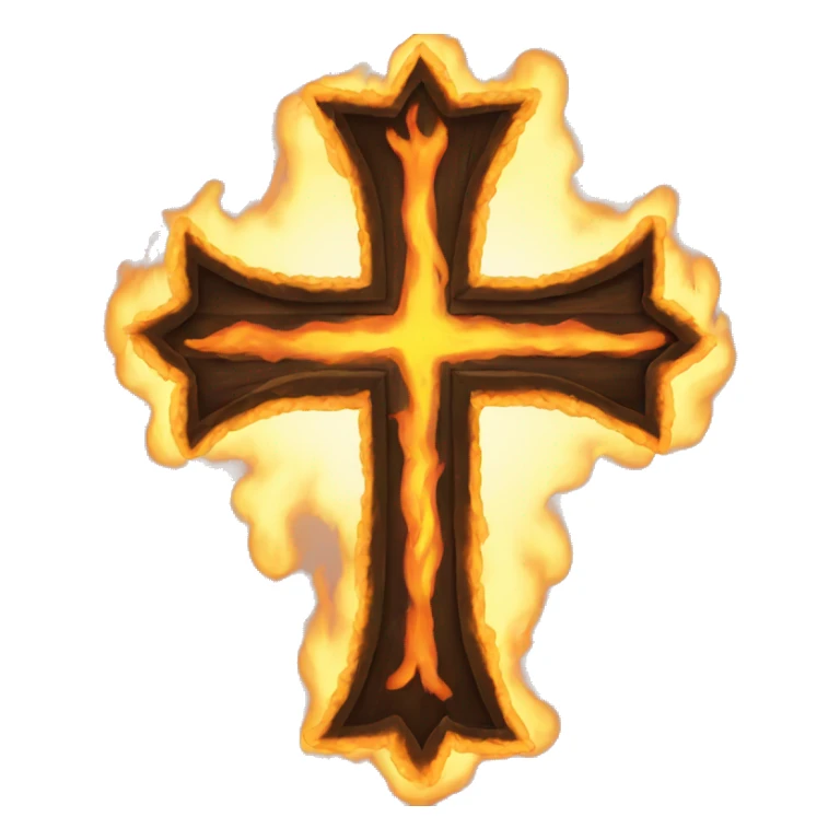 Cross on fire sticker
