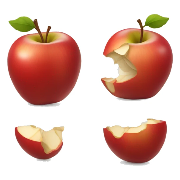 small red apple broken sticker