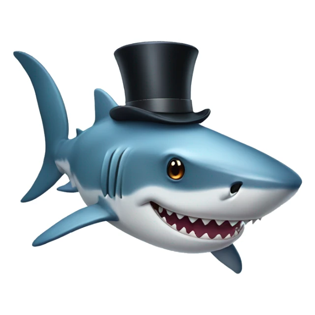 Shark with a top hat sticker
