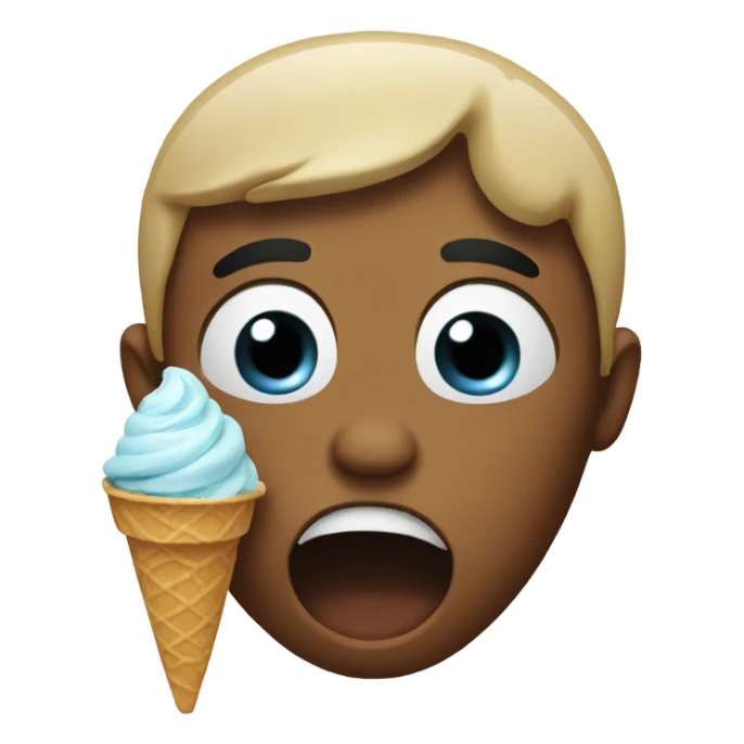 Sobbing with ice cream  sticker