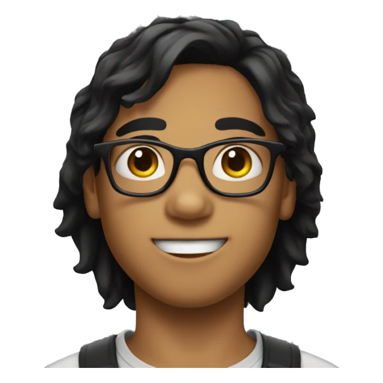 boy with glasses and black hair  sticker