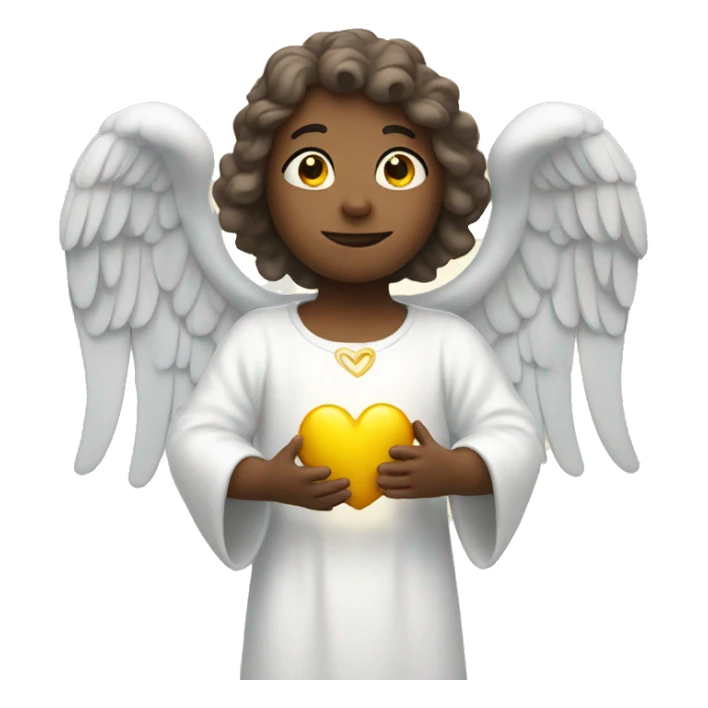 Angel holding a heart sticker