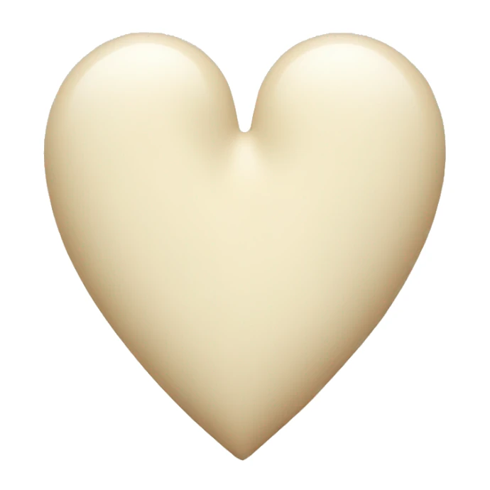 Large cream heart with dimension  sticker